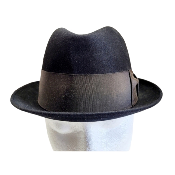 Vintage Adam Fifth Avenue New York Black Trilby Hat Size 6 3/4 - Picture 4 of 13